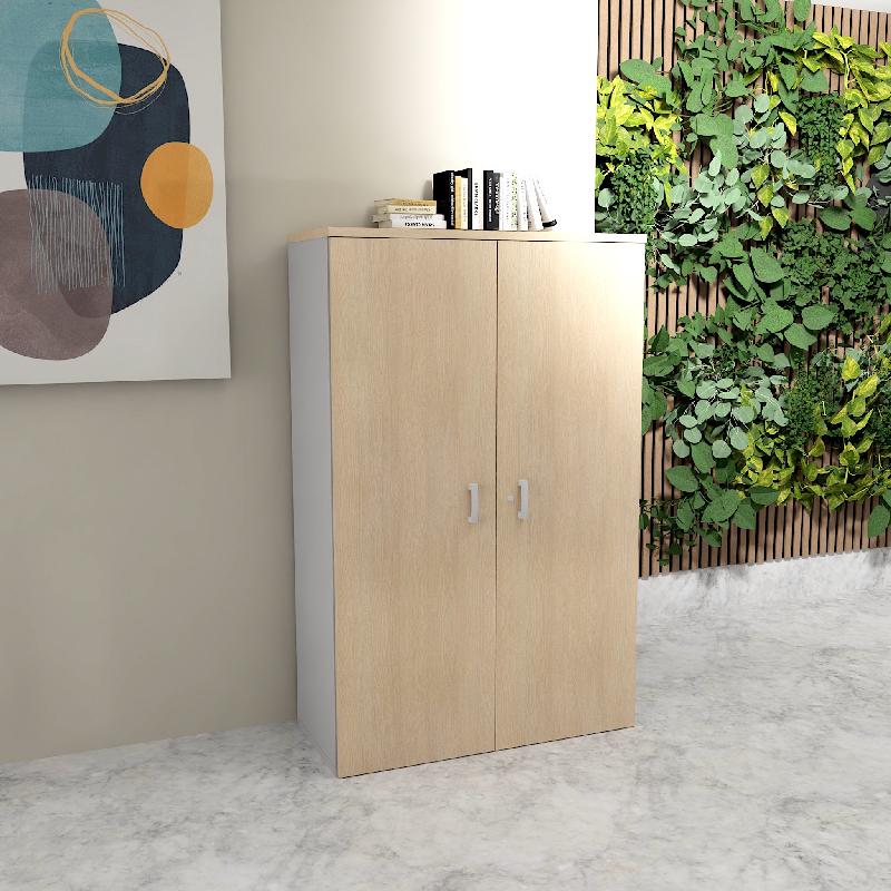 Armoire moyenne avec portes en bois - Mobel Linea - 100, Chêne_5