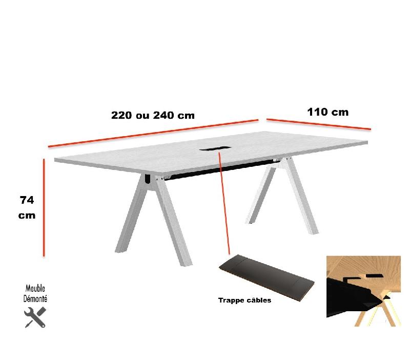 Table de réunion Viga - MDD - Oui, 220, Placage chêne cuivré_5