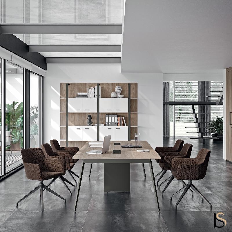 Table de réunion rectangulaire X3 - Officity - 240, Anthracite, Gris_5