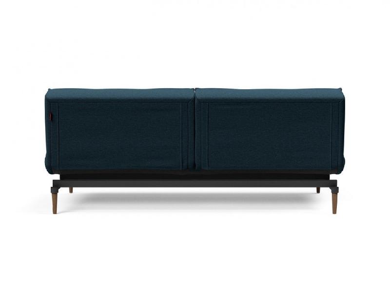 Canapé-lit INNOVATION LIVING SPLITBACK STYLETTO - Convertible 115x210 cm - Pieds noyer - Tissu Argus Navy Blue_5
