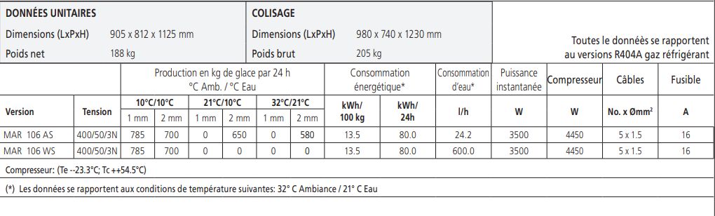 Mar 106 ws machine à glace en écailles à groupe intégré - scodif scotsman - 630/700 kg/24h_5