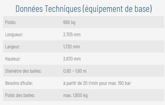 G3010 Standard - Enrubanneuse agricole Goewell Maschinenbau GmbH - Poids des balles : max. 1.800 kg - Construction robuste et faible hauteur de travail_5