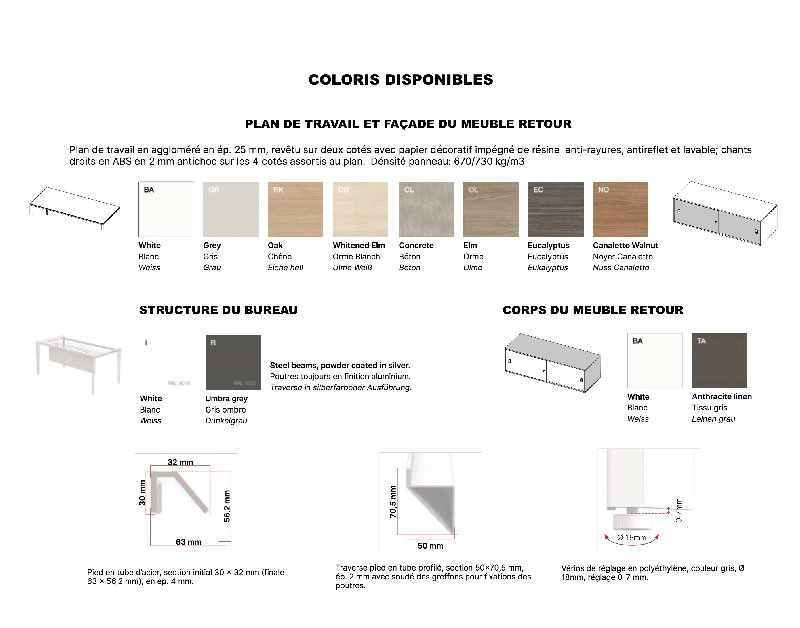 Bureau manager X5 avec meuble retour intégré - Officity - 224, Anthracite, Eucalyptus 53_5