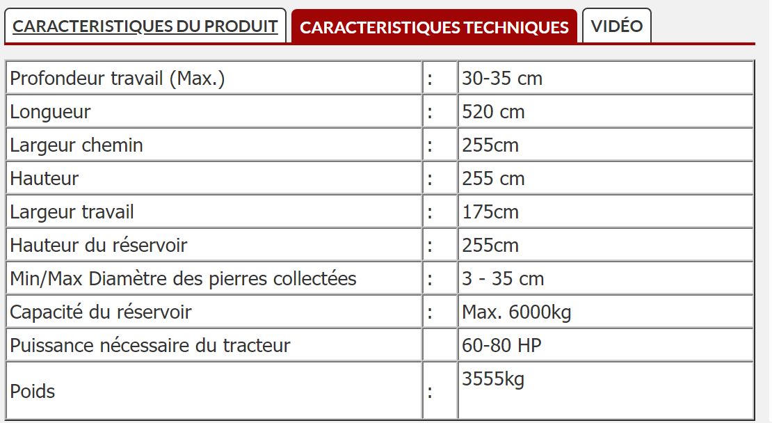 Épierreuse Kaplan 175 - Tutkunkardesler - largeur de travail 175cm - profondeur max. 30-35cm_5