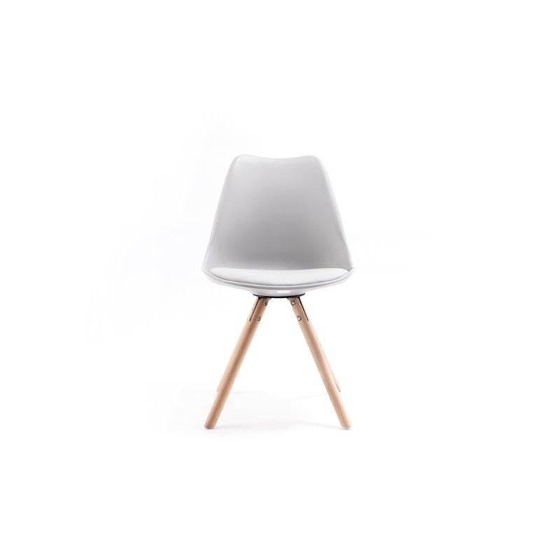 Lot de 2 chaises Sando - polypropylène gris avec pieds en bois - design chic et moderne_5