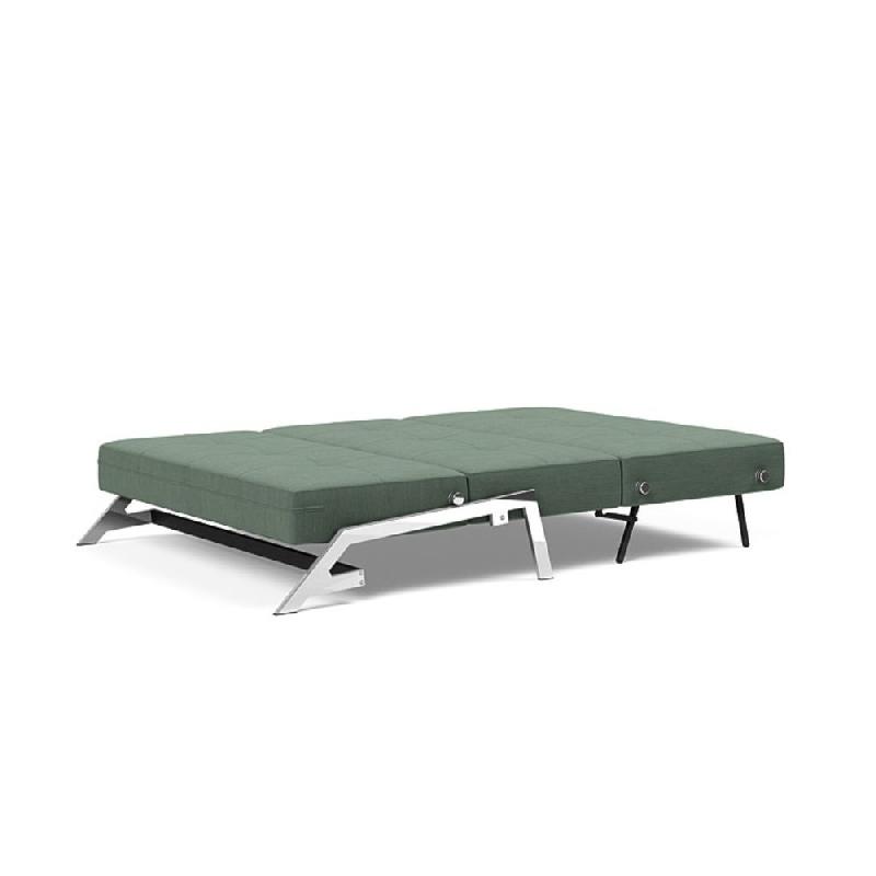 Canapé design convertible Cubed 02 Chrome - Innovation Living - 200x140 cm - Tissu Elegance Green_5