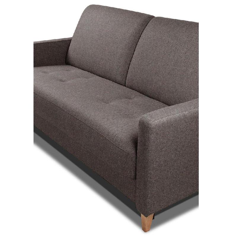 Canapé convertible OGGETTO - Matelas 16 cm - Système express - Sommier à lattes 140 cm - Renatonisi - Tweed marron_5