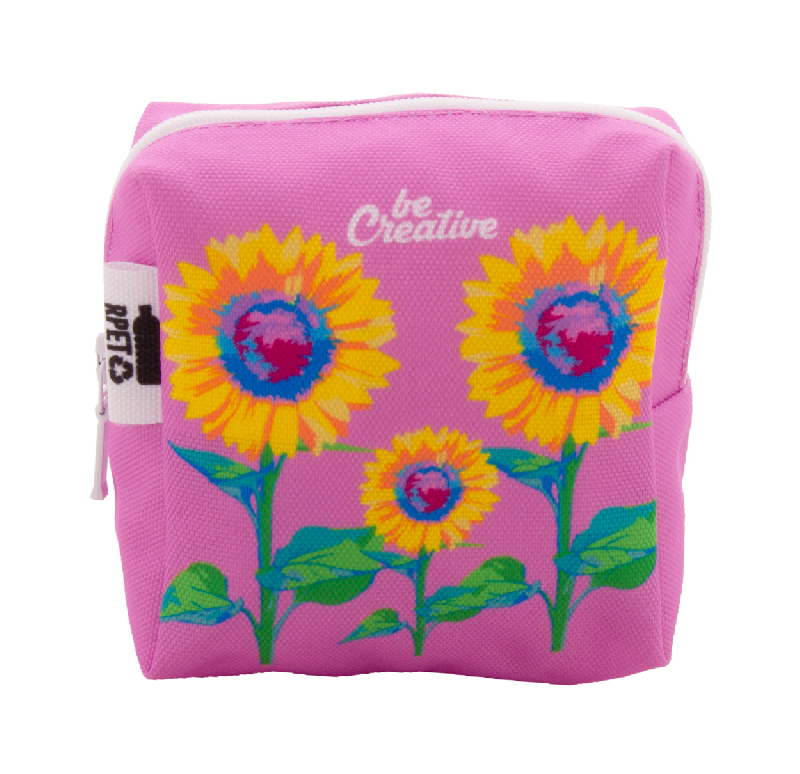 Trousse de maquillage personnalisée - forme carrée en polyester RPET 600D - impression sublimation_5