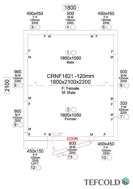 Chambre froide négative 5,69 m3 (1800 x 2100 x 2200 mm) avec monobloc de paroi_5