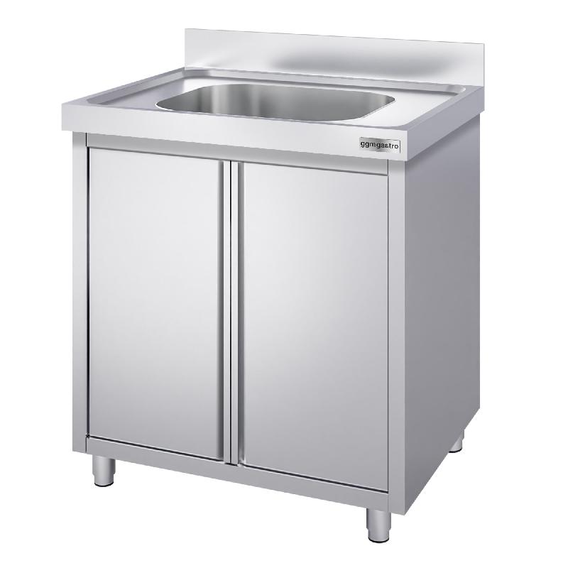 Plonge inox 1 bac sur placard - P 600 mm - 800_5