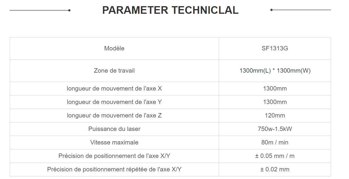 SF1313G - Petite machine de découpe laser 2D - Senfeng Leiming - puissance 750W à 1.5KW avec protection complète_5