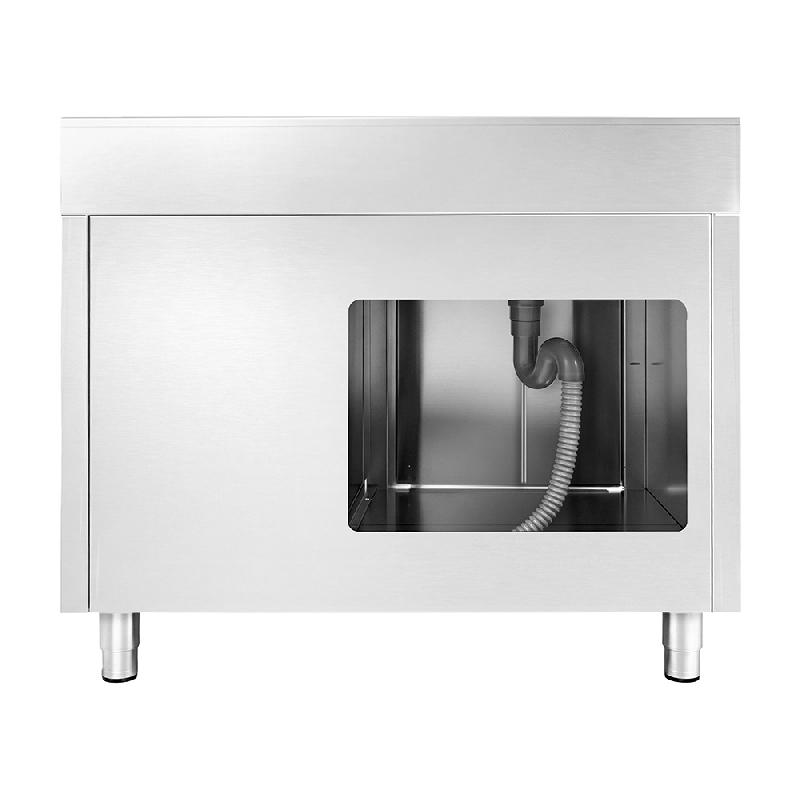 Plonge inox 1 bac à gauche et égouttoir sur placard avec 3 tiroirs - 1200 x 600 mm_5