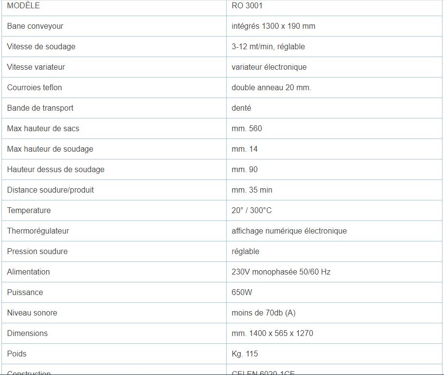 RO 3001 inox - Soudeuse en continu Ferplast - 115 kg - Convoyeur réglable et vitesse jusqu'à 12 m/min_5