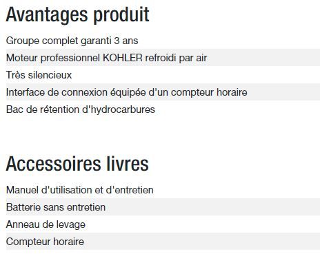 Groupe électrogène Diesel 6000 A Silence U Export - Kohler - Puissance max 5,40 kW - 60 Hz - 240 V_5