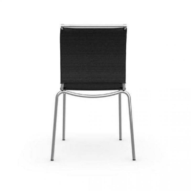 Lot de 2 chaises italiennes AIR - structure en acier chromé - assise en tissu NET noir respirant et lavable_5