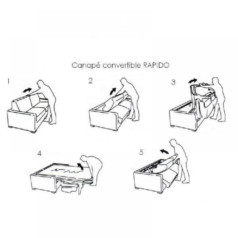 CANAPÉ CONVERTIBLE GAIN DE PLACE EXPRESS 140CM MATELAS 14CM NEO GRIS SILEX_5