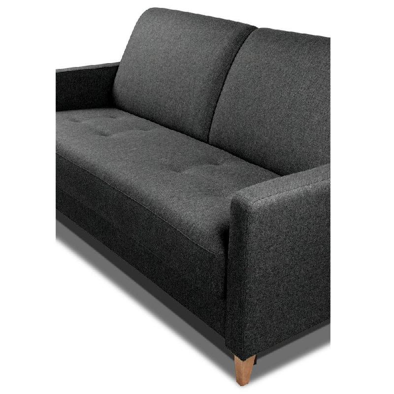 Canapé convertible OGGETTO - Matelas 16 cm - Système express - Sommier à lattes 140 cm - Renatonisi - Tweed noir_5