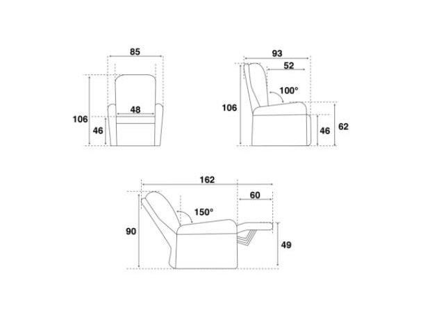 Fauteuil relax électrique GELLIN en microfibre bi-color gris perle et plomb - Têtière électrique et synchronisation assise/dossier_5