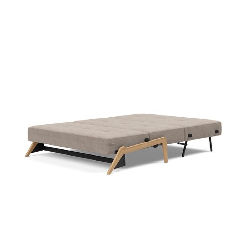 Innovation Living - Canapé design Cubed Wood 02 convertible lit 160x200 cm - Tissu Cordufine Beige_5