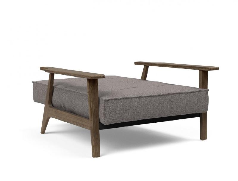 Fauteuil design convertible Splitback Frej Mixed Dance Grey - Innovation Living - Lit 90x115 cm avec accoudoirs en chêne fumé_5