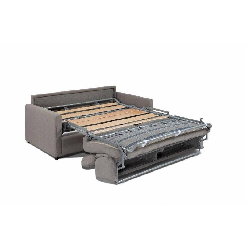 Canapé-lit 3 places convertible OPERA - Ouverture express - Matelas 16 cm - Velours violet foncé - Tête de lit intégrée_5
