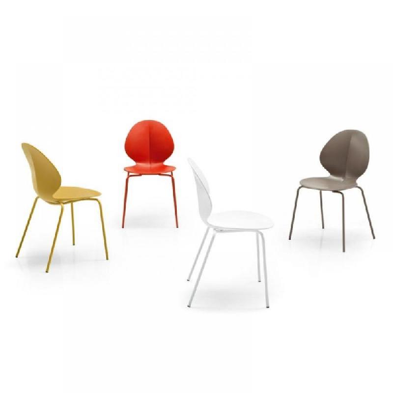 CHAISE DESIGN CALLIGARIS BASIL AU PIÉTEMENT MÉTAL CHROMÉ_5