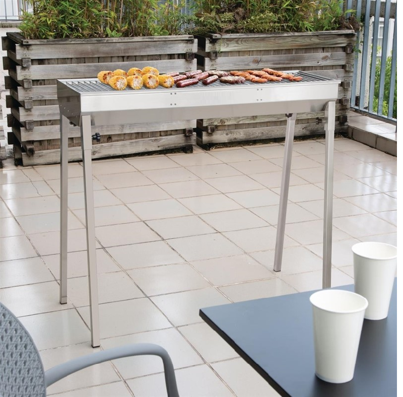 Barbecue à charbon de bois traditionnel en acier inoxydable_5