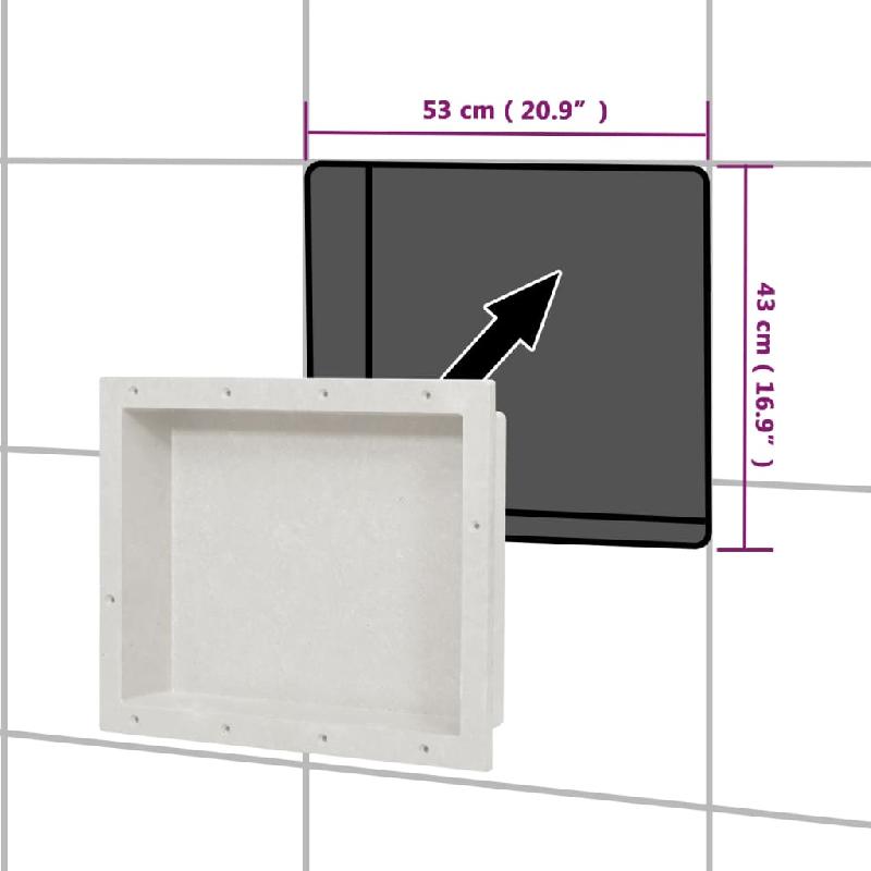 Vidaxl niche de douche blanc mat 41x51x10 cm 151393_5