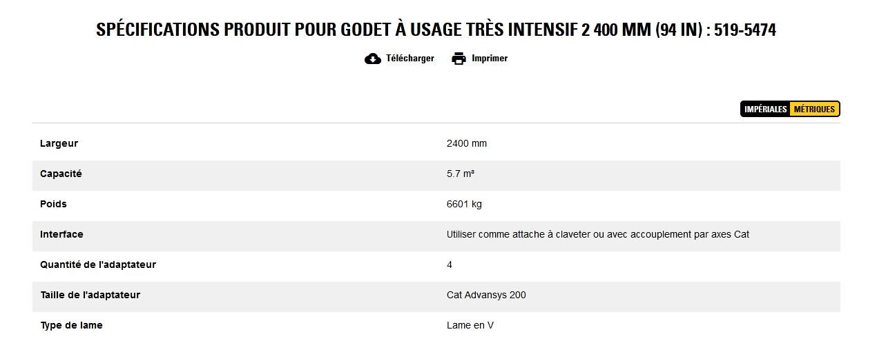 519-5474 godet d'excavation à usage très intensif - caterpillar finance france - 2 400 mm (94 in) - capacité 5.7 m³_5