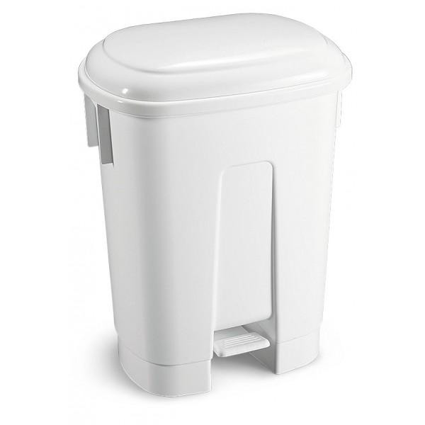 POUBELLE a pedale 60L SIRIUS blanc support sac avec couvercle coloris au choix_5
