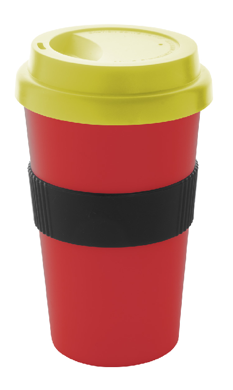 Mug thermos customisable - double parois en plastique - 400 ml avec couvercle bec verseur et grip en silicone_5