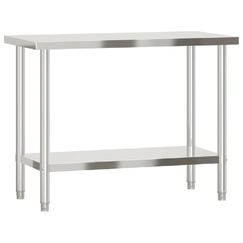 Vidaxl table de travail de cuisine 110x55x85 cm acier inoxydable 376465_5