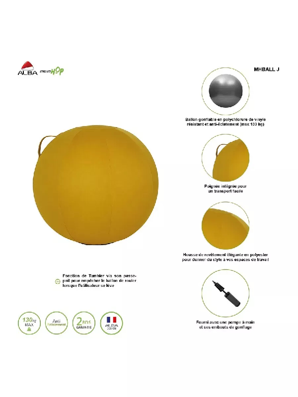 Ballon ergonomique ERGOBALL jaune safran_5