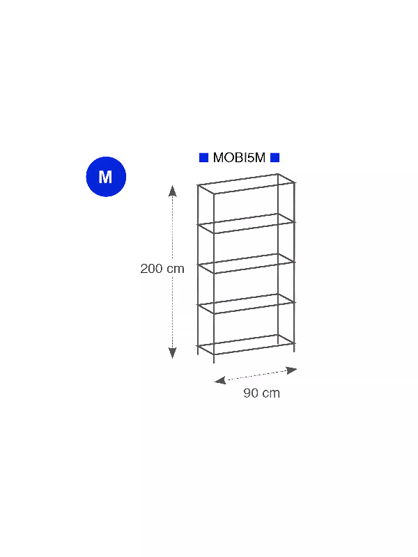Étagère métal chromé 5 tablettes 90 cm_5