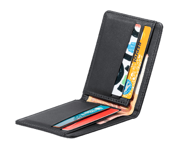 Portefeuille en polyester RPET - Protection RFID - 6 compartiments pour cartes de crédit - Noir_5