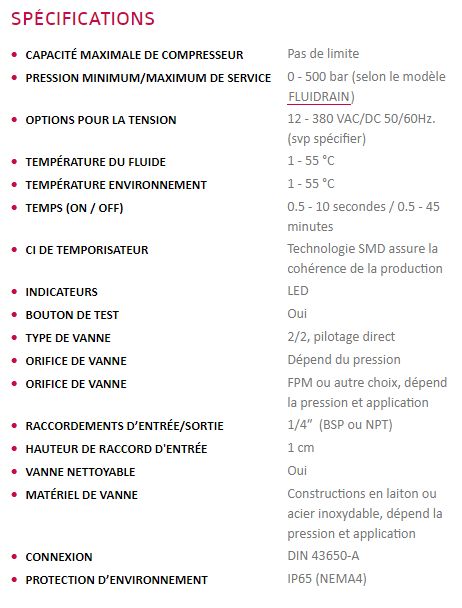 Purgeur haute pression avec fonction de test intégrée