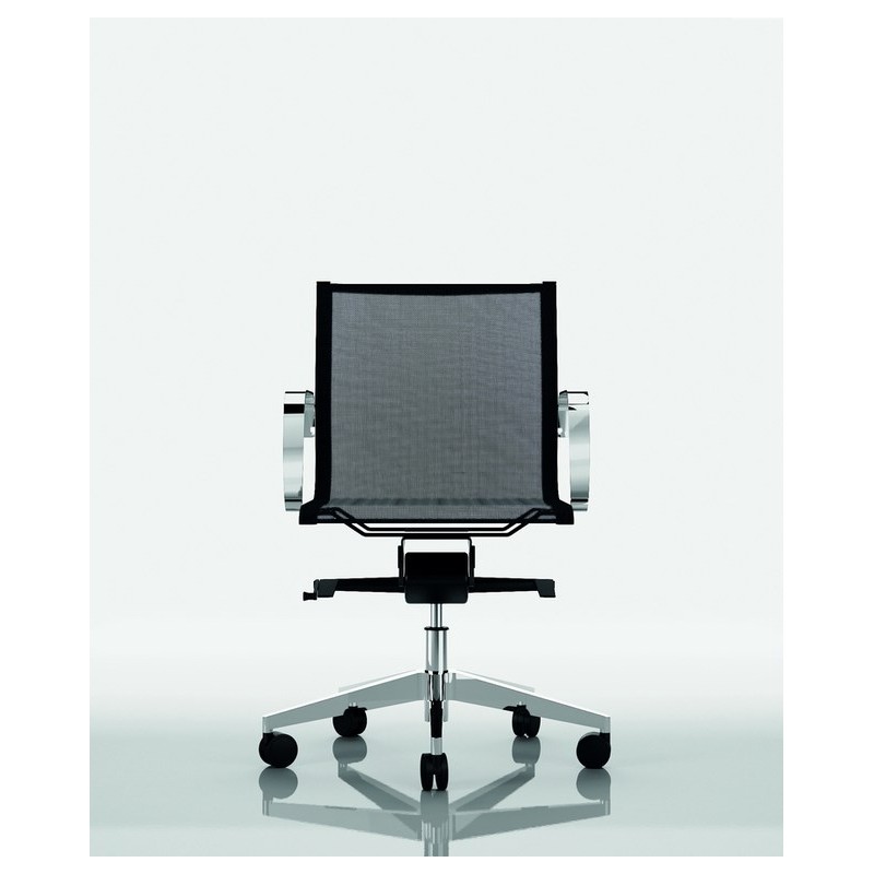 Fauteuil direction DIVA - finition cuir - structure acier chromé - dossier avec appui-tête_5