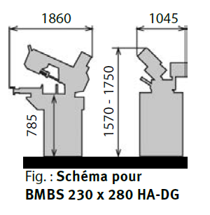 Scie à ruban semi-automatique Metallkraft BMBS 230x280 HA-DG - coupe angulaire métalliques +60° à -45° - 3690026_5