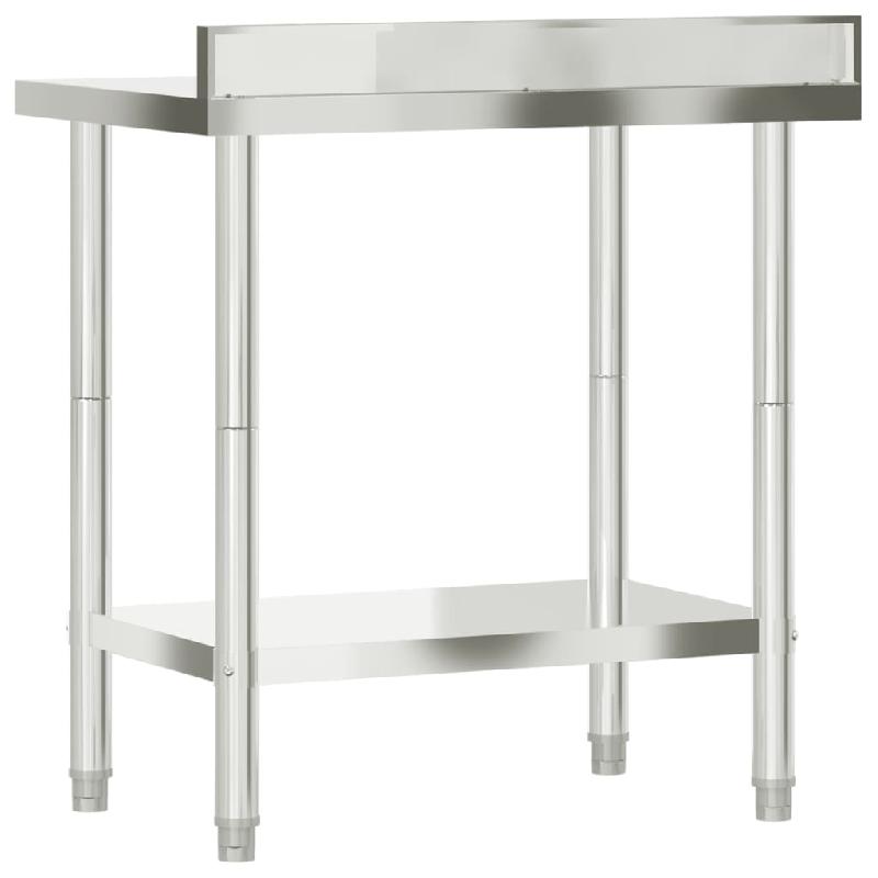 Vidaxl table de travail de cuisine avec dosseret 82,5x55x93 cm inox 376457_5