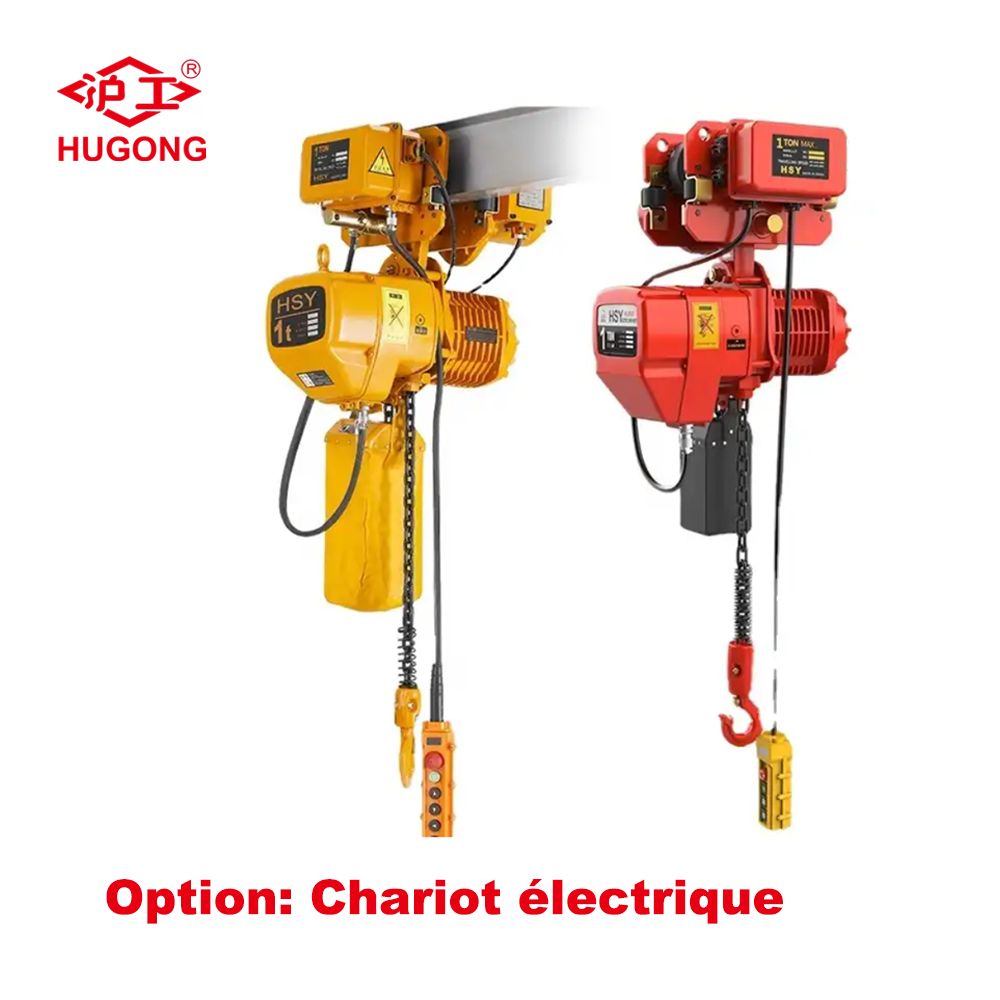 Palan électrique industriel à chaîne - 1T, 10M avec crochet de sécurité et double système de freinage_5