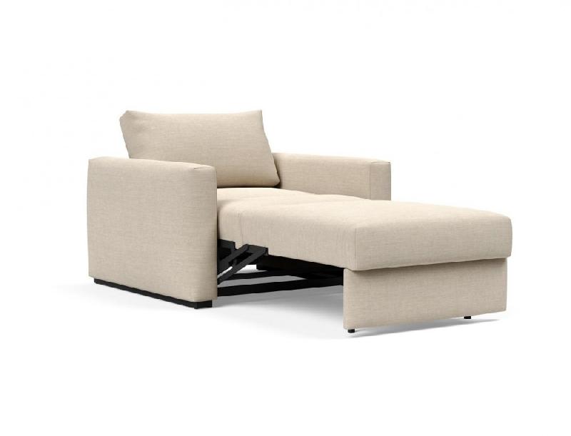 Fauteuil design convertible avec accoudoirs - COSIAL Innovation Living - Tissu Phobos Latte - Lit 80x202 cm_5