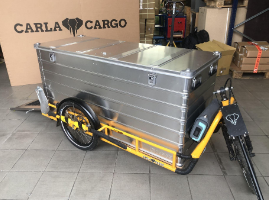Remorque mécanique pour vélo cargo tractable à la main, conçue pour les déplacements urbains - Capacité 200kg - Carla compétition JHOG_5