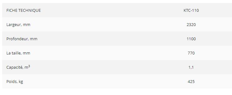 KTC-110 - Godet de construction Padagas - capacité 1,1 m3 - compatible Faresin, Merlo, Manitou_5