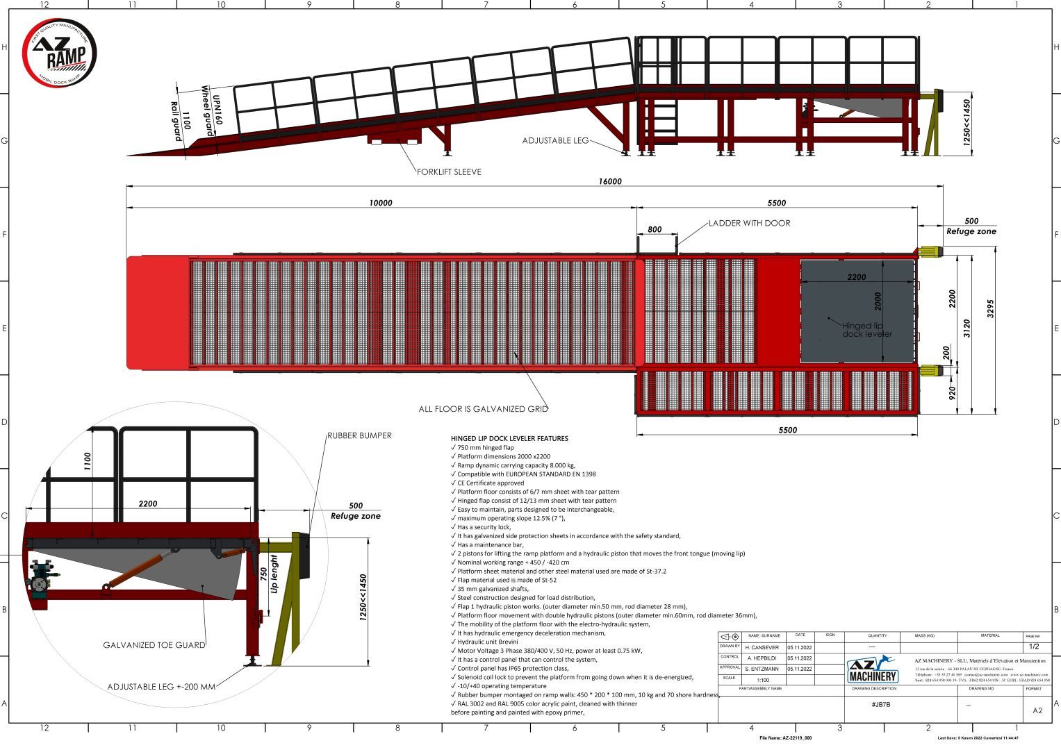 Rampe de chargement fixe avec niveleur électro-hydraulique - 8 tonnes - Occasion - Conforme CE_5