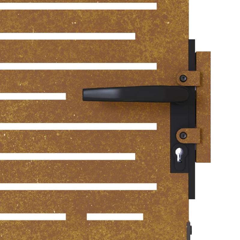 Vidaxl portail de jardin 85x175 cm acier corten conception de carré 153248_5