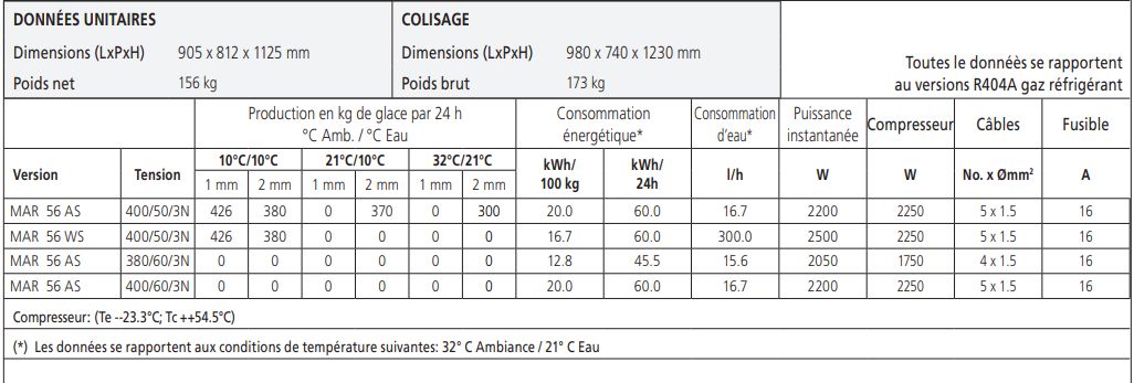 Mar 56 ws machine à glace en écailles à groupe intégré - scodif scotsman - 360/400 kg/24h_5