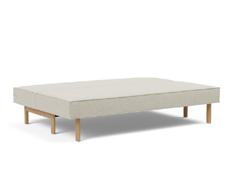 Canapé convertible design SLY - lit 140x200 cm - pieds bois chêne - tissu Mixed Dance Natural_5