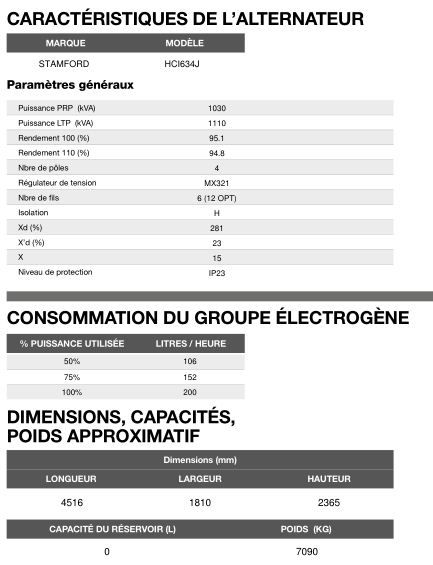 AT-1105 50 Hz triphasé groupe électrogène en container - Inmesol - 1.108 kVA LTP - moteur MTU et alternateur Stamford_5