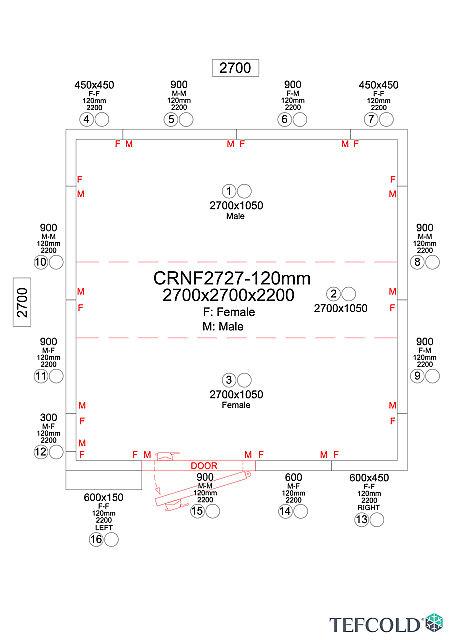 Chambre froide négative 11,86 m3 (2700 x 2700 x 2200 mm) avec monobloc de paroi_5