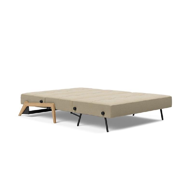 Canapé design convertible Cubed Wood 02 - Innovation Living - lit 160x200 cm - tissu Vivus Dusty Sand_5